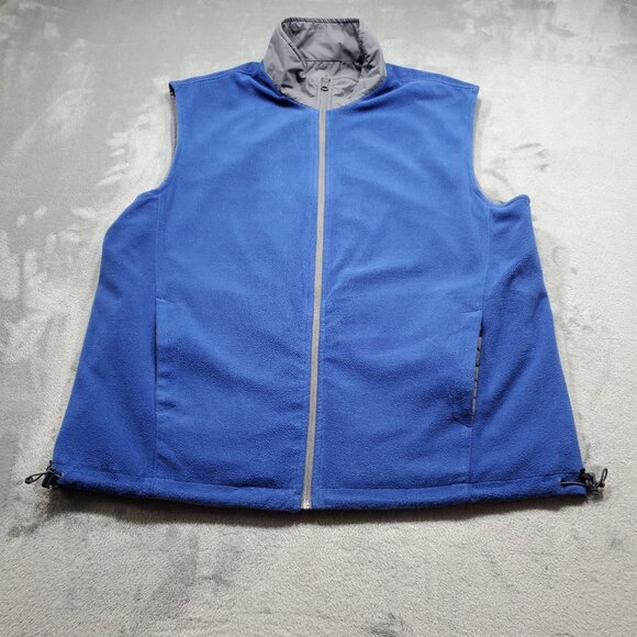 Greg Norman Reversable Insulated Full Zip Vest 4 Pockets Gray Blue Men Sz L - Picture 3 of 13